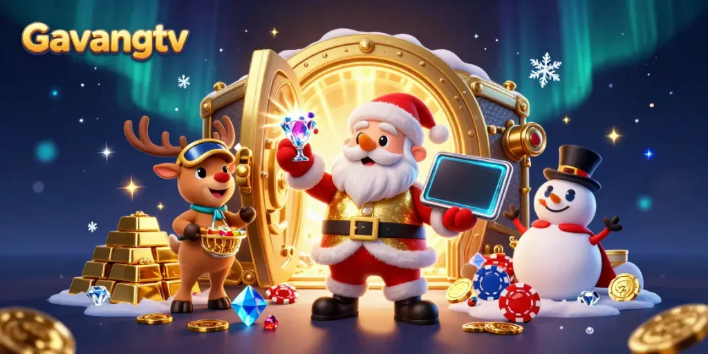 Experience thrilling gambling action with Gavangtv featuring colorful 3D characters celebrating slot wins.