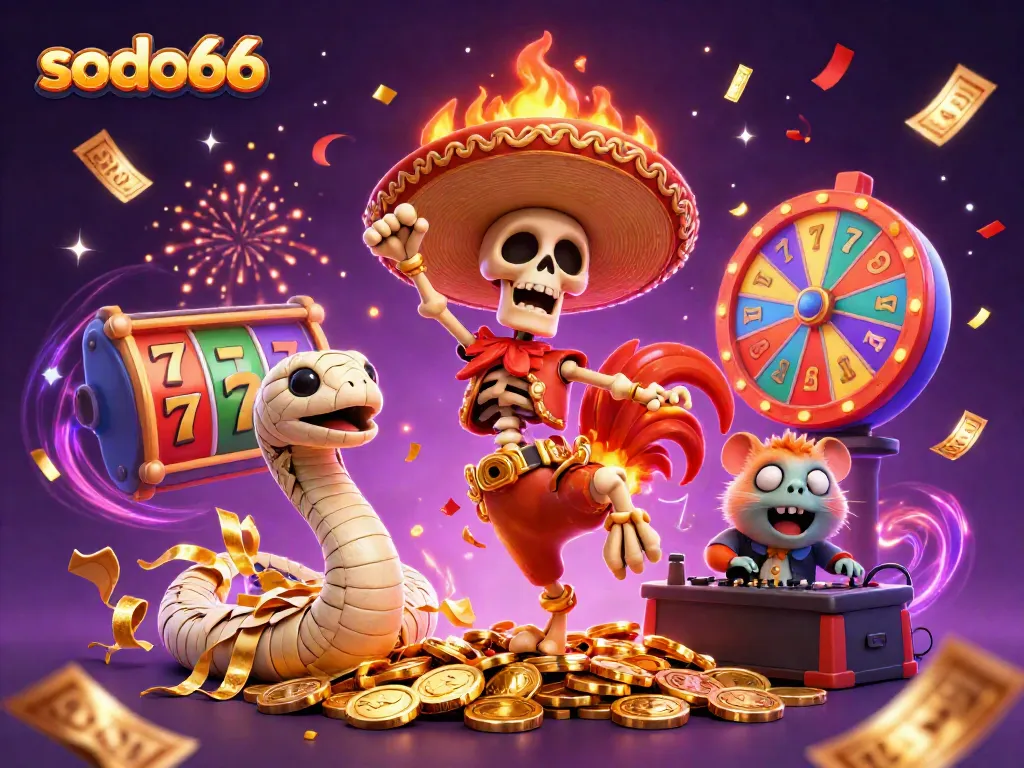 Experience thrilling gaming adventures with Sodo66, featuring lively characters and vibrant prizes!