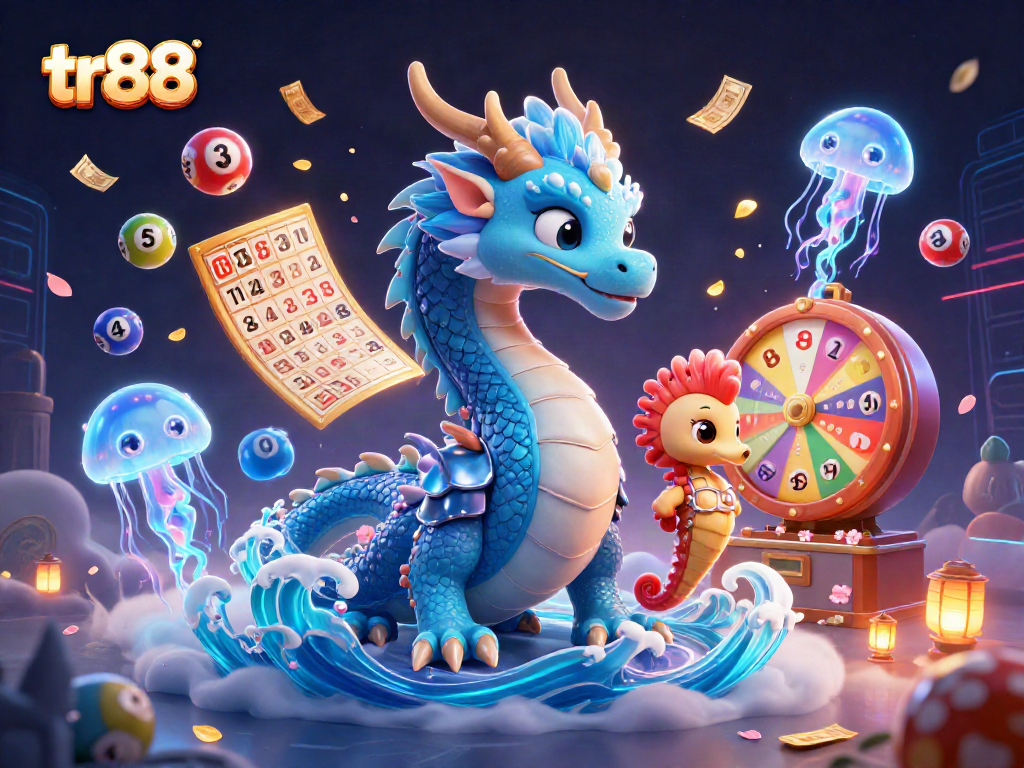Engage with tr88's exciting lottery scene featuring vibrant characters and dynamic game elements.