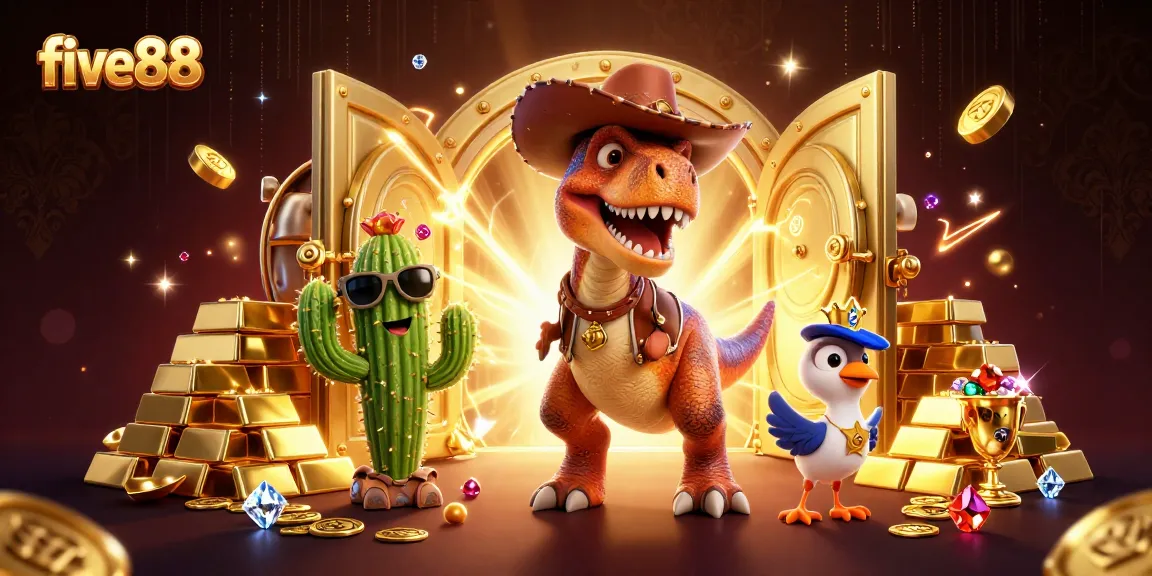 Experience thrilling gameplay at five88 with vibrant illustrations of casino adventures.