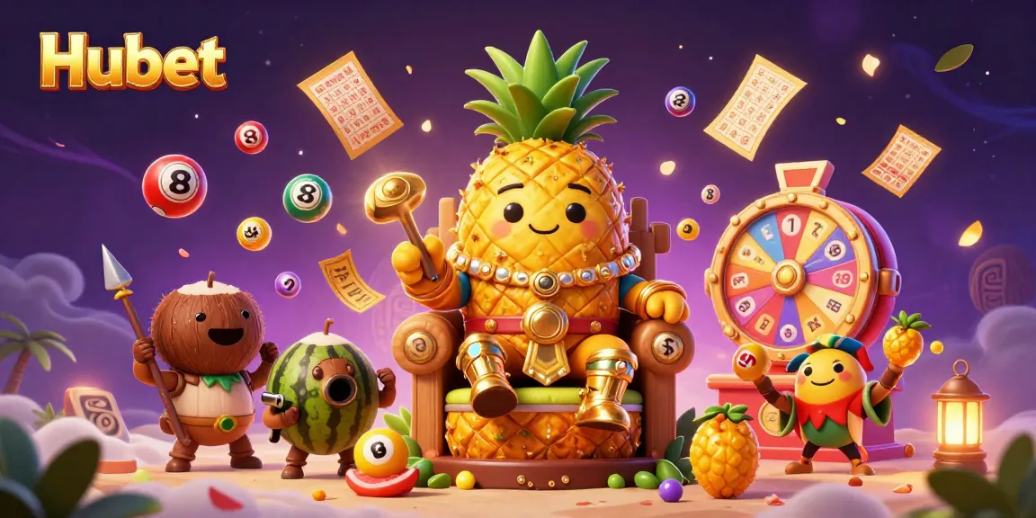 Experience Hubet with a vibrant 3D casino scene featuring playful characters and dynamic game elements.
