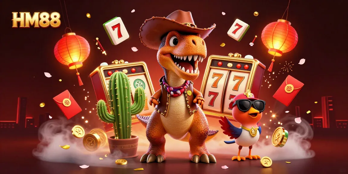 Engage in thrilling gameplay with HM88's exciting slot reels and dynamic casino scenes.