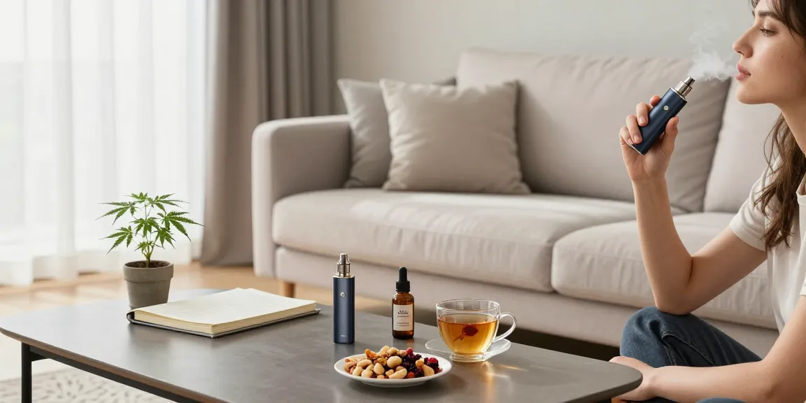 How To Vape with premium CBD oil and organic hemp in a relaxing wellness environment, promoting a natural lifestyle.