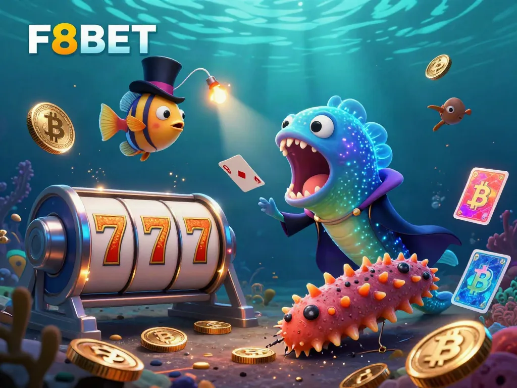 Experience the thrill of F8BET with an enchanting underwater magic act featuring animated sea creatures.