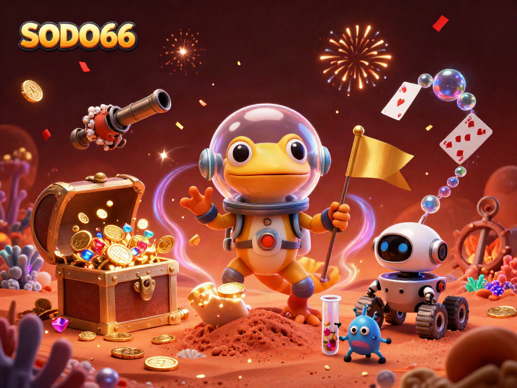 Join the Martian gecko in a golden casino adventure on Mars at SODO66.