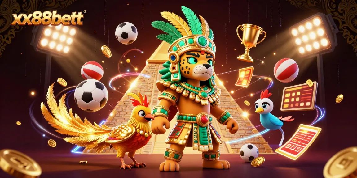 Experience thrilling gameplay with xx88bett in a vibrant 3D casino illustration featuring dynamic sports elements.