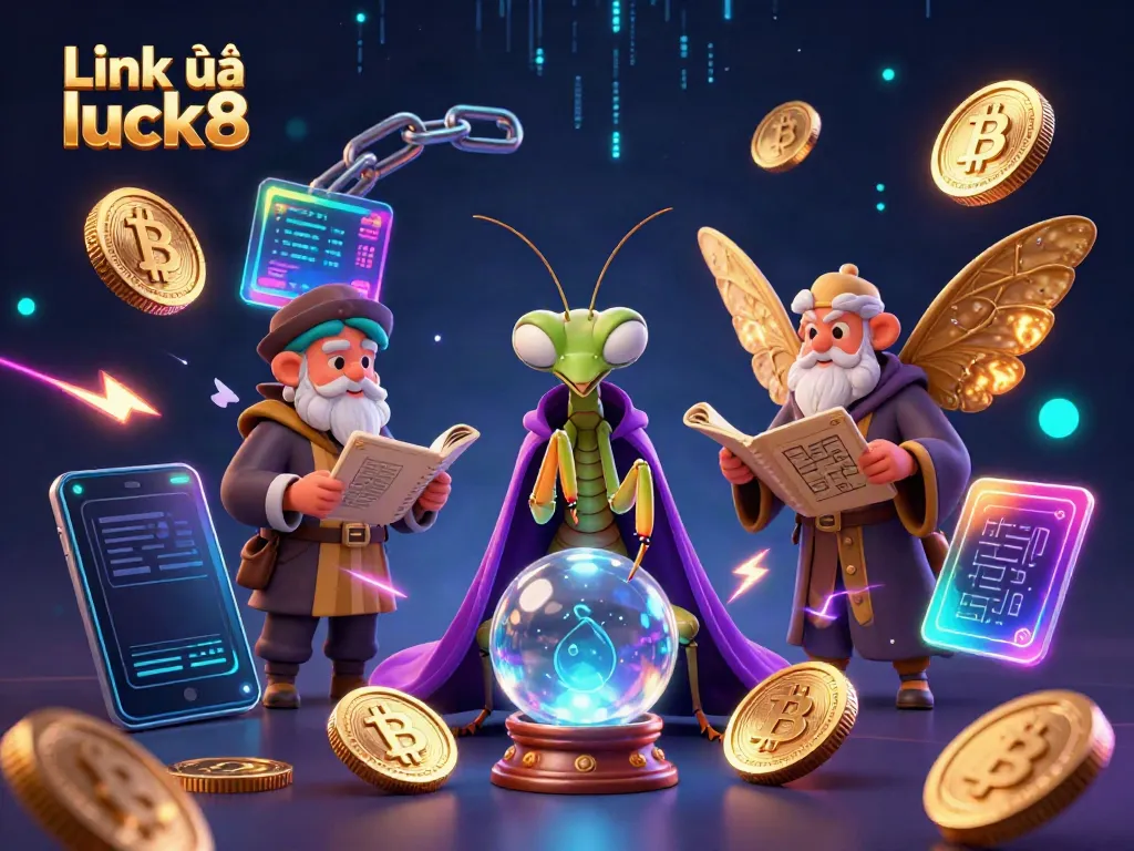 Engage in thrilling gaming experiences with Link vào luck8, featuring vibrant illustrations of fortune tellers and mystical elements.