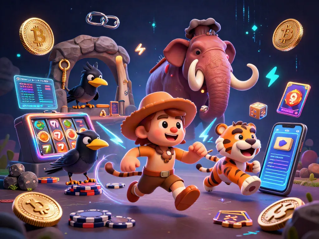 Play casino games with mu88no featuring vibrant characters, glowing crypto coins, and dynamic slot elements.