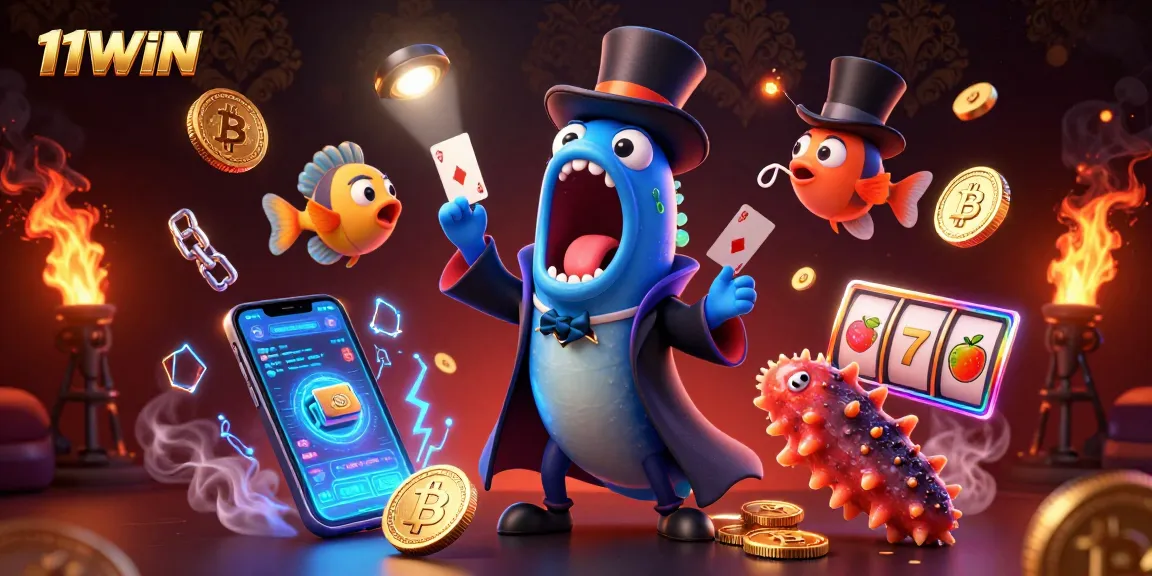 Engage with 11WIN's casino magic featuring unique creatures and crypto-themed gaming elements.